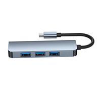 jojofuny 2pcs Portable USB Hub Ports Type-c to USB Adapter Multifunction Data Hub for Laptop Desktop and Extension Use