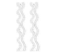 jojofuny 2pcs Quilting Ruler Template Acrylic Wavy Edge Quilt Ruler for Domestic Sewing Machine Curve Patchwork Quilting Sewing Tools
