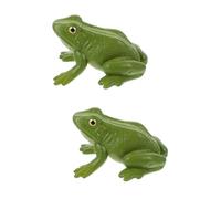 jojofuny 2Pcs Realistic Frog Figurine Model: Green Mini Frog Animal Figure for Educational Teaching, Imaginative Play, Garden Decoration