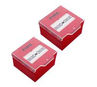 jojofuny 2pcs Red Fire Emergency Stop Switch Button Manual Reset Alarm Call Point for School Home Factory Security and Easy to Install