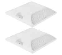 jojofuny 2pcs Reflective Road Pavement Markers with Cast Aluminum Base, White Double-Sided Road Studs for Driveway Entrance and Security Posts, Sturdy Plastic and Steel Construction,