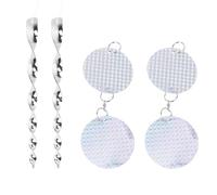 jojofuny 2Pcs Reflective Spiral Bird Rods for Farmyard and Balcony Bird Banishment Tool