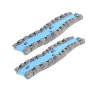 jojofuny 2pcs Resin Miniature Stream for Dollhouse Garden Landscape Water Feature for Sand Table Decoration and Therapeutic Relaxation Versatile Micro Landscape Accessory
