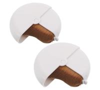 jojofuny 2pcs Rotating Foundation Brush for Liquid Makeup Curved Contour Design Flat Top Makeup Brushes for Foundation Application Travel-friendly Applicator