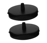 jojofuny 2pcs Round Ceiling Pendant Lamp Base Black Light Accessory for DIY Hanging Fixtures Ceiling Plate Kit for Wall Lamps European Style Lighting Replacement