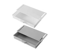 jojofuny 2pcs Self-adhesive Under Desk Drawers Hidden Storage Boxes for Office and Home Design with Capacity for Pens Rulers Jewelry Installation PP Material Space-saving Organizers in