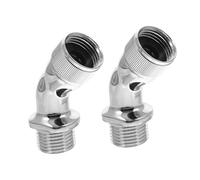 jojofuny 2pcs Shower Elbow Adapter Connector Angle Extender for Shower Arm Polished Finish DIY Installation No Plumber Wrench Needed Bathroom Fixture Replacement