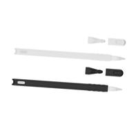 jojofuny 2Pcs Silicone Cat Head Pencil Case for Pencil Soft Silica Gel Protective Cover with Fine Craftsmanship Non-toxic Material Black and White Compatible Sleeve