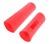 jojofuny 2pcs Silicone Wireless Microphone Cover for Handheld Mic Anti-slip Soft Sleeve Protector for Ktv Wireless Microphones Drop and Shock Resistant Replacement Handle Cover Red