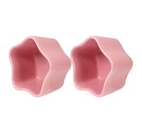 jojofuny 2pcs Small Ceramic Star-shaped Pet Feeding Bowl Anti-tip Food Dish for Hamsters Rabbits Gerbils and Small Animals Easy-clean Non-toxic Porcelain Lucky Pink Design