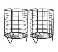 jojofuny 2pcs Small Metal Hay Feeder Rack for Rabbits and Small Animals, Matte Black Iron Holder for Cage Feeding, Convenient Bunny and Guinea Pig Feeders for Household Use