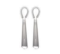 jojofuny 2pcs Stainless Steel Handheld Manual Egg Whisk Beater with Quick Mixing and Scratch-Resistant Features, for Making Sauces and Baking the Kitchen