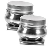 jojofuny 2pcs Stainless Steel Palette Cups with Sealed Lids for Oil Painting Artist Paint Brush Washer and Mixing Container Portable Paint Oil Pot for Home and Studio Use