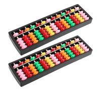 jojofuny 2pcs Student Abacus 13-column Plastic Chinese Math Calculating Tool with Colourful Beads and Sl ead Track, Educational Math and Students in Elementary Classrooms