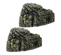 jojofuny 2PCS Turtle Basking Platform Resin Rock Dock Climbing Ramp and Hideout for Aquarium Reptile Habitat Multipurpose Turtle Shelter and Small Animal Cave for Lizards Frogs Snakes Tanks