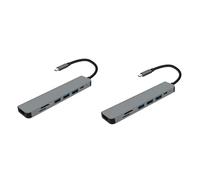 jojofuny 2pcs Type-c Usb Hub Multi-function Hub Adapter for Laptop Usb Docking Station Speed