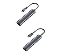 jojofuny 2pcs Type- Usb Ports Portable Usb Splitter for Laptop Accessories Easy to Use No Driver Needed Lightweight and Design