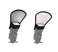 jojofuny 2pcs Universal Flash Diffuser Softbox Reflector with Silver and White Pu Reflective Material for Photography and Outdoor Photography, Multi-purpose Speedlight Light Reflector