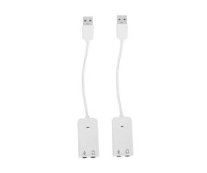 jojofuny 2pcs USB Sound Card Laptop External Adapter for Desktop Cable Independent Sound Card for Computer Audio Enhancement