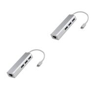jojofuny 2pcs Usb to c Adapter Ethernet Hub Connectors to Usb c Full Compatibility for