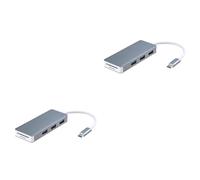 jojofuny 2pcs Usb Type- Type-c Ports Micro Card Reader Compatible Compact Lightweight Grey