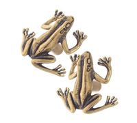 jojofuny 2pcs Vintage Brass Frog Cabinet Knobs Solid Brass Wardrobe Handles with Whimsical Animal Design Easy Single Installation for Dressers Cupboards and Home Furniture Accessories