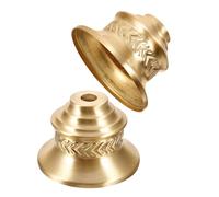 jojofuny 2pcs Vintage Brass Lamp Shade Adapter Collar with Wheat Pattern, E27 Socket Trim Cover, Pure Brass Lamp Collar, Decorative Lampshade Cap for Living Rooms and Bedrooms, Enhances