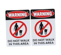 jojofuny 2PCS Vintage Iron Warning Signs for Dog Lawn Decor Weather-resistant Antique Garden Signs with Pre-drilled Clear Visible Lettering for Outdoor Use