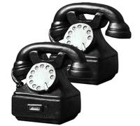 jojofuny 2Pcs Vintage Resin Telephone Model Decorative Retro Home Ornament Mini Desk Phone Prop for Photography and Playhouse Décor Brown Color