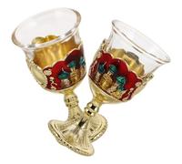 jojofuny 2pcs Vintage Style Goblet Cup Glass Alloy High Stemmed for Wine | Embossed Palace-inspired Details, Ceremonial Feel, Easy Cleaning, for Gatherings, Romantic Dinners, Weddings