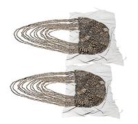 jojofuny 2pcs Vintage Tassel Chain Shoulder Epaulettes Large Gunmetal DIY Badge Brooch for Uniforms and Costumes Durable Decorative Shoulder Jewelry for Men and Women