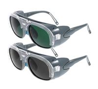 jojofuny 2pcs Welding Eye Protector Glasses Lightweight Shock Resistant Safety Goggles with Polished Lenses for Dust and Splash Protection Welding Safety Glasses