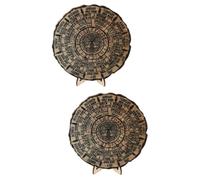 jojofuny 2pcs Wheel Year Wooden Calendar Ornament Natural Wood Decorative Tree Design Soul Guide Desktop Calendar for Home Office Organization and Elegant House Decor