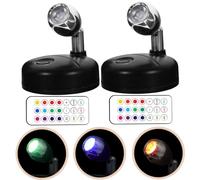 jojofuny 2pcs Wireless LED Spotlights, LED Spot Light Indoor, Accent Lights with Rotatable Head, 13 Color Changing Puck Light with Remote, Battery Powered Picture Lights for Wall Art Display