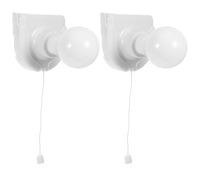 jojofuny 2pcs Wireless Pull Cord Night Lamp Battery Powered LED Hand-Pull Light for Bedroom, Bedside, Closet, Cabinet