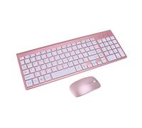 jojofuny 2pcs Wireless Super-thin Silent Keyboard and Mouse Set Ergonomic Design for Office Use Easy Usb Connection Compatible Laptop and Computer Rose Gold Finish
