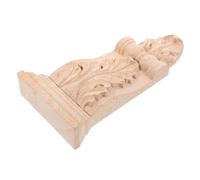 jojofuny 2pcs Wood Shelf Brackets Unfinished Wooden Carving Corbels Khaki European Style Elegant Solid Wood Corbels Reliable Corner Moulding Trim for Architectural Renovations