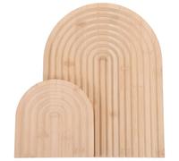 jojofuny 2pcs Wooden Boho Arch Decor for Tabletop Decoration and Storage, Rainbow Arch Display with Versatile Functionality, Modern Artistic Design for Kitchen and Living Spaces