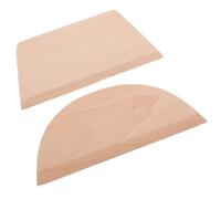 jojofuny 2Pcs Wooden Dough Scraper and Semi-Circle Dough Cutter Set Beech Wood Pastry Cutter with Smooth Edges 18.5X9Cm and 17X9.5Cm Baking Tool for Home Kitchen