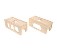 jojofuny 2pcs Wooden Hamster Tunnel Lightweight Portable Exploring Chamber Hideaway for Guinea Pigs Rabbits Gerbils Mice Small Pets Easy to Clean and Rearrange