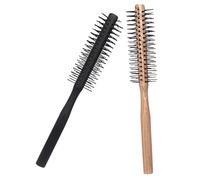 jojofuny 2pcs Wooden Roller Comb with Nylon Bristles round Styling Brush for Curly Hair Volumizing Blow Dry Hair Brush for Women Smooth Detangling and Bounce Enhancing Hairbrush