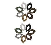 jojofuny 2sets 21pcs Alloy Pendant Trays with Vintage Photo Charm Bezels for DIY Jewelry Making Smooth Surface Multi Functional Craft Accessories for Necklaces and Bracelets 21pcs*2