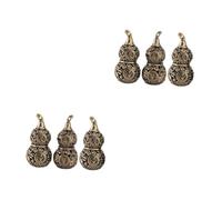 jojofuny 2sets Brass Hollow Pendant Keychain Vintage Chinese Style Hanging Decor for DIY Keychains Suitcase and Backpack Accessories Elegant Lightweight Design for Creative 3pcs*2