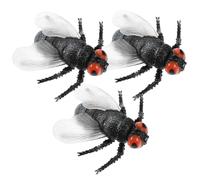 jojofuny 3-pack Realistic Artificial Fly Figures, Tiny Plastic Fly Models for Early Childhood Education, Nature Exploration, Classroom And Parent-child Activities