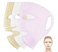 jojofuny 3 Pcs Reusable Silicone Face Mask Covers 3d Sheet Gentle on Skin Maximizes Absorption for Skincare Beauty Treatments
