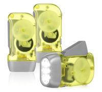 jojofuny 3 Pcs Wind Up Torch: Portable Hand Crank Flashlight for Camping & Hiking - Battery-Free Squeeze Powered LED Torches for Emergency, Power Cuts & Home Use - Assorted Color