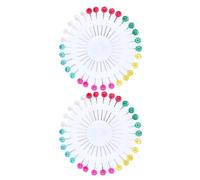 jojofuny 3 Set Assorted Colour Beading Needles with Plum Flower Head for Embroidery and Fabric DIY, Made of Plastic and Stainless Steel, Easy to Pin and Reusable with Storage Box