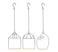 jojofuny 3 Sets Portable Iron Bird Perch Station for Pet Birds and Parrots Encourages Exercise Suitable for Hanging the Tree or Birdcage Outdoor and Indoor