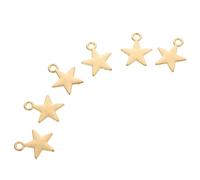 jojofuny 30 Pcs Gold Five-pointed Star Pendants Alloy Charms for DIY Jewelry Making Creative Keychain Hanging Ornaments Craft Accessories for Bracelets Necklaces
