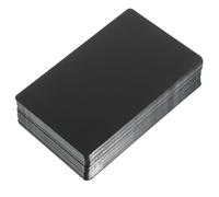 jojofuny 300pcs Aluminum Metal Business Card Blanks Black Smooth Surface DIY Engraving Printable Metal Cards with Rounded Corners for Custom Logo Printing